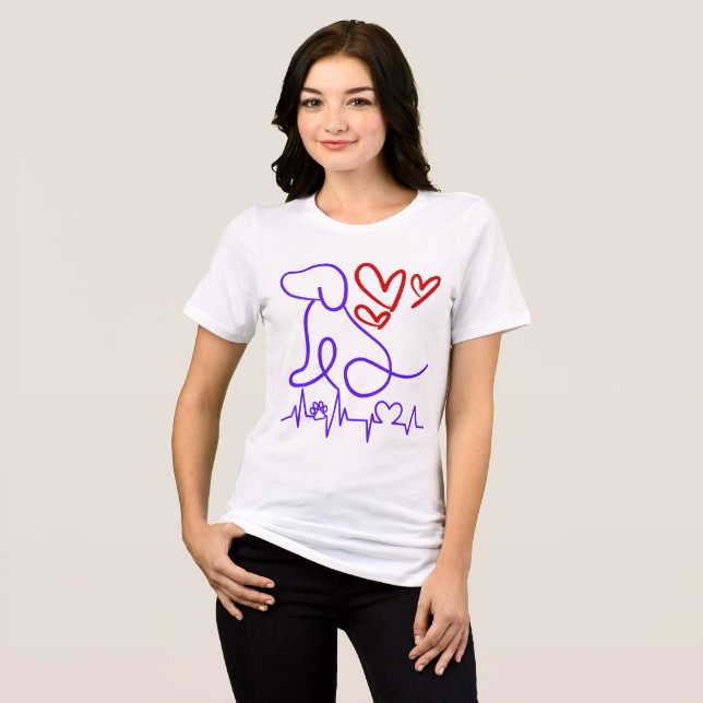 Cute Valentine Day Hund älskare T Shirt (Framsida Full)
