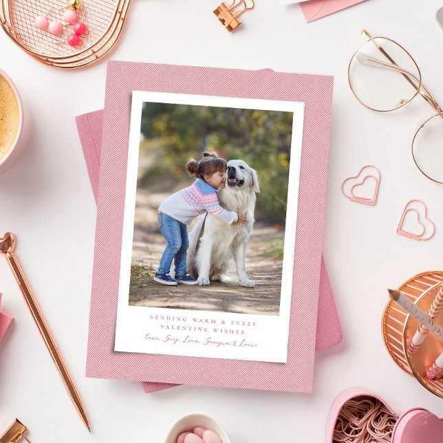 Cute Valentine Day, husfoto, varmt fuzzy Julkort (Skapare uppladdad)