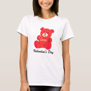 Cute Valentine Day Nalle T-Shirt - Perfekt