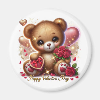 Cute Valentine Day Nalle Thmet Magnet