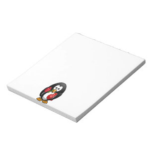 Cute Valentine Day Penguin Funny Tecknad Anteckningsblock