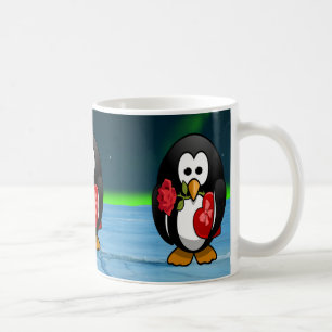 Cute Valentine Day Penguin Funny Tecknad Kaffemugg