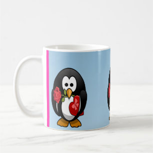 Cute Valentine Day Penguin Funny Tecknad Kaffemugg
