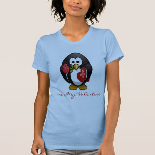 Cute Valentine Day Penguin Funny Tecknad Tee