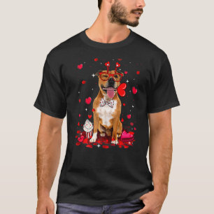 Cute Valentine Day Pitbull Hund Heart Costume Pre T Shirt