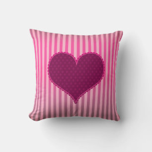 Cute Valentine Day Rosa Heart Rand Mönster Kudde