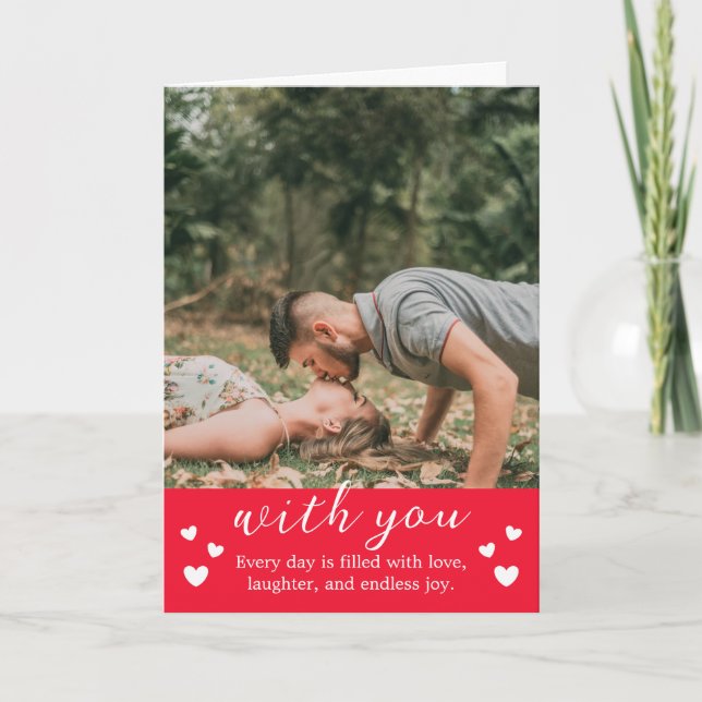Cute Valentine Day Say med Photo Helgkort (Framsida)