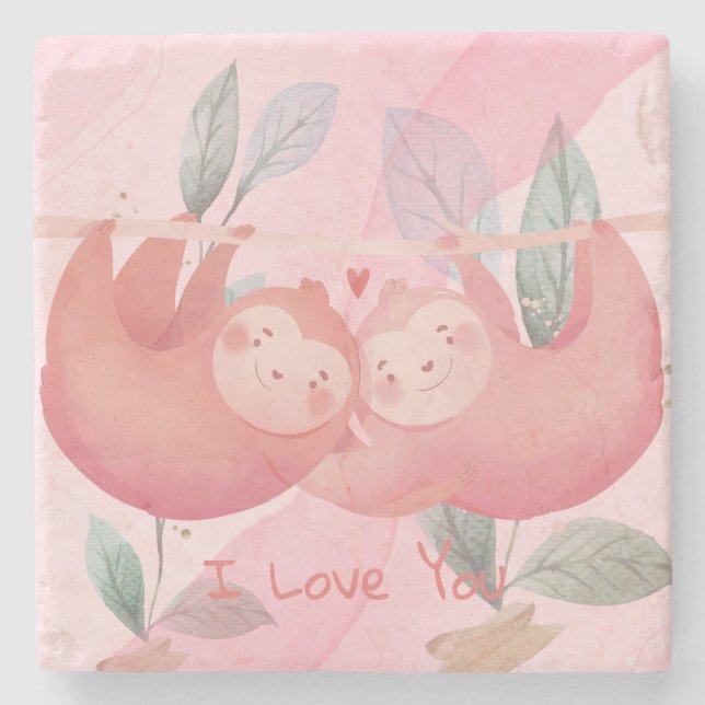 Cute Valentine Day Stone Underlägg (Framsidan)