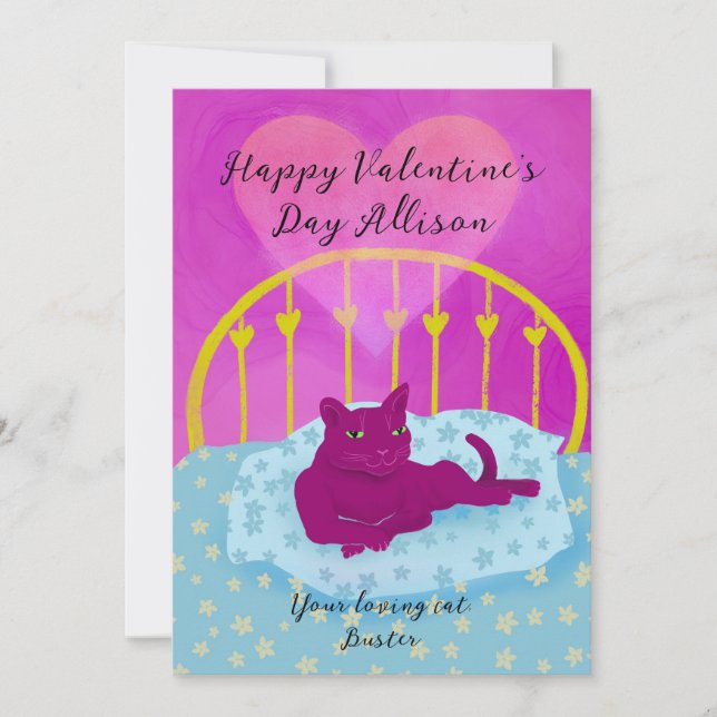 Cute Valentine från katten Julkort (Framsida)