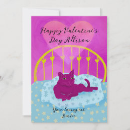 Cute Valentine från katten Julkort