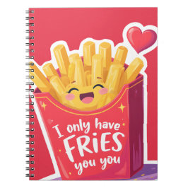 Cute Valentine French Fries Pun Anteckningsbok