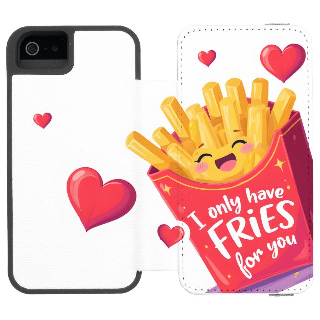 Cute Valentine French Fries Pun Incipio iPhone Wallet Skal (Folio Öppen)