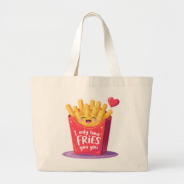 Cute Valentine French Fries Pun Jumbo Tygkasse