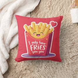Cute Valentine French Fries Pun Kudde