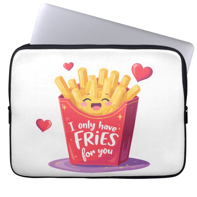 Cute Valentine French Fries Pun Laptop Fodral (Framsidan)