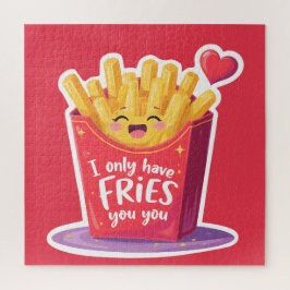 Cute Valentine French Fries Pun Pussel