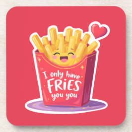 Cute Valentine French Fries Pun Underlägg