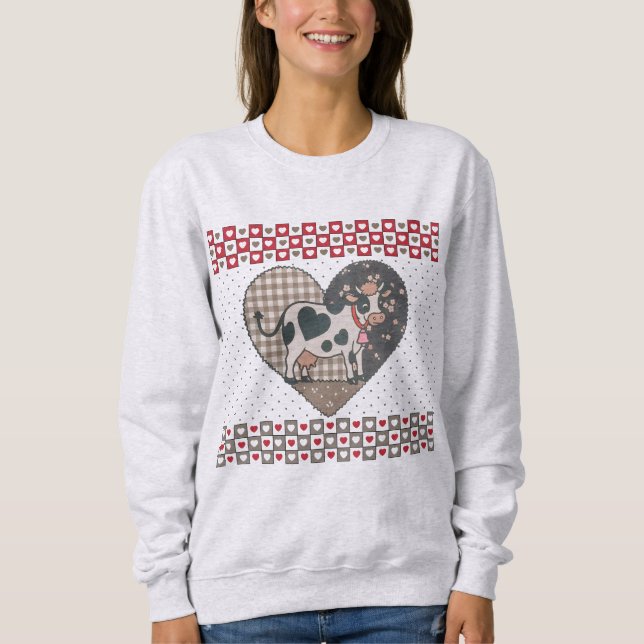 Cute Valentine Gift For Cow Lovers T Shirt (Framsida)