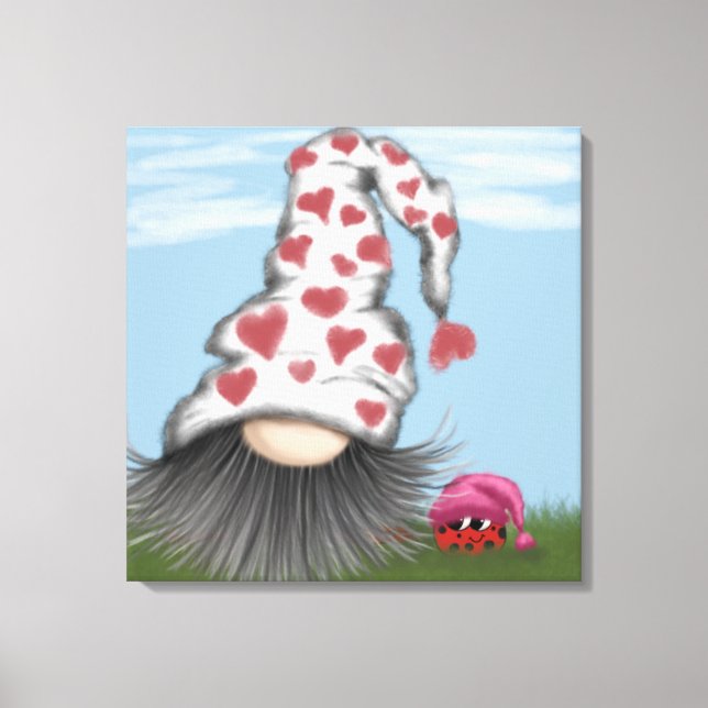 Cute Valentine Gnome Canvastryck (Framsida)