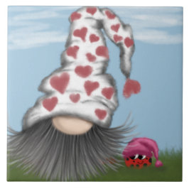 Cute Valentine Gnome Kakelplatta
