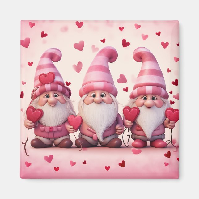 Cute Valentine Gnome Magnet (Framsidan)