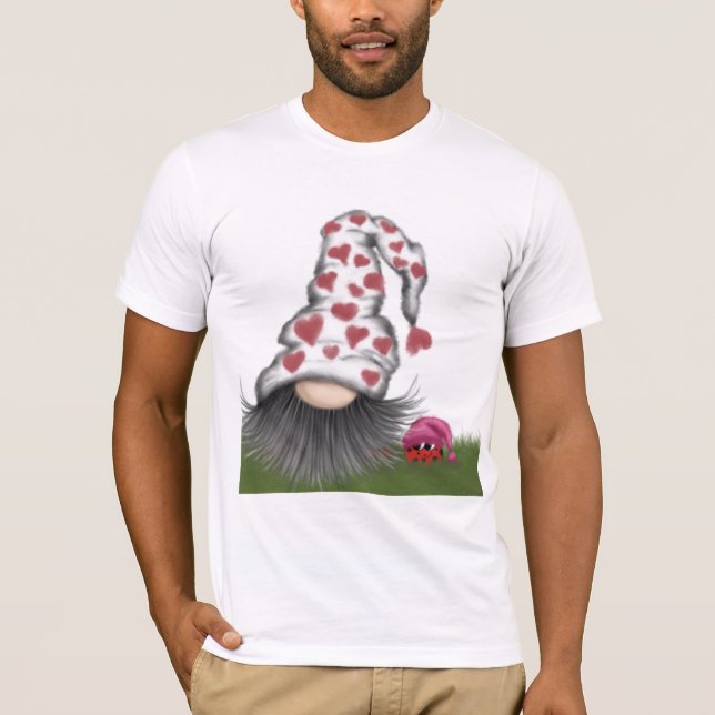 Cute Valentine Gnome T Shirt (Framsida)