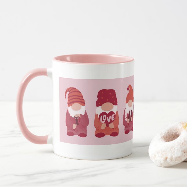 Cute Valentine Gnomes I Kärlek You Art Mugg (Med munk)