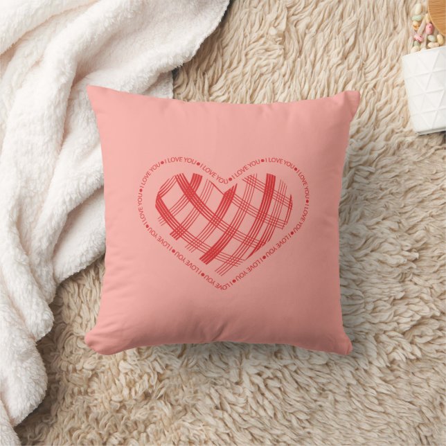 Cute Valentine Heart Pillow Kudde (Filt)