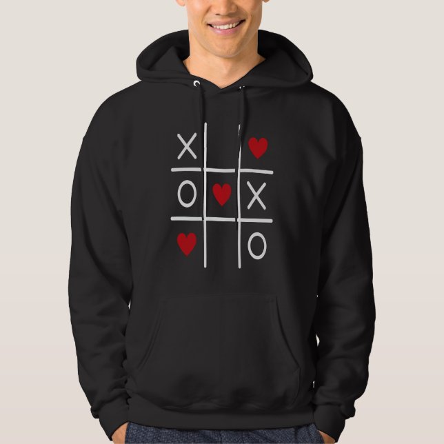 Cute Valentine Hearts Game Valentine's Day Romance Hoodie (Framsida)