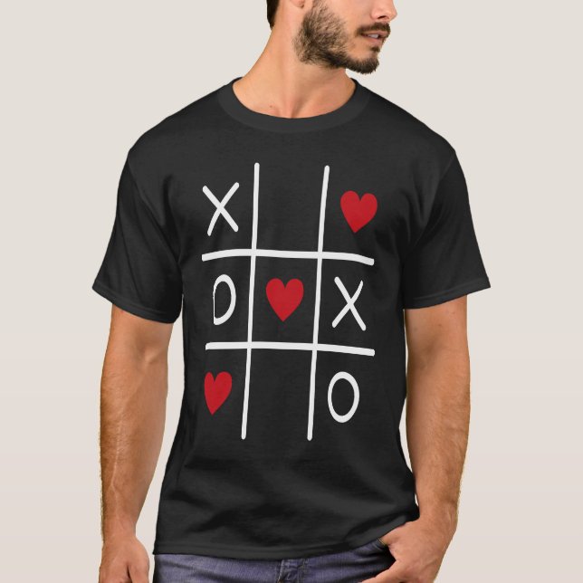 Cute Valentine Hearts Game Valentine's Day Romance T Shirt (Framsida)