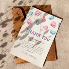 Cute Valentine Hearts Gender Reveal Tack Kort