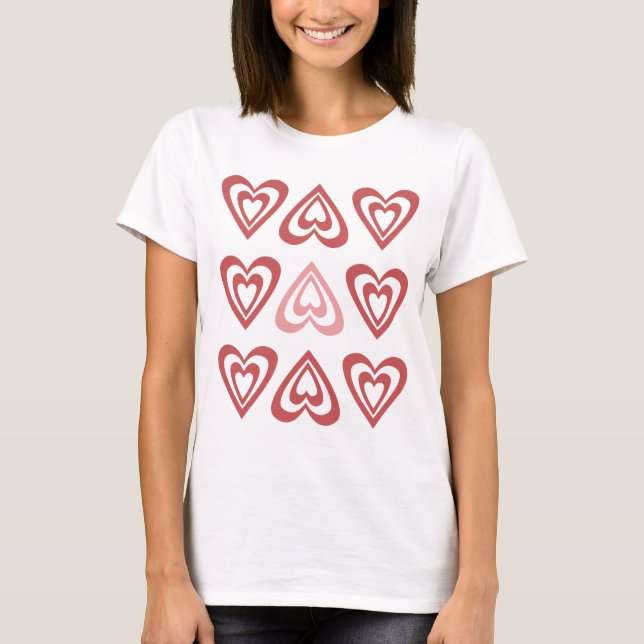 Cute Valentine Hearts – Love & Romance Design T Shirt (Framsida)