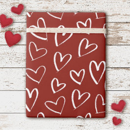 Cute Valentine Hearts Mönster Presentpapper