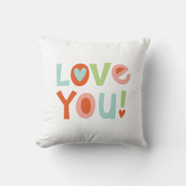 Cute Valentine I Kärlek You Dekorativ kudde