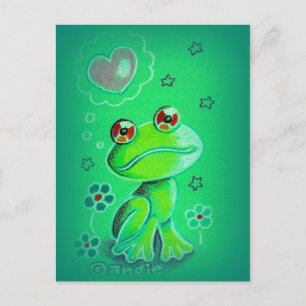 Cute Valentine Kärlek Frog Helg Vykort