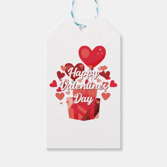 Cute Valentine Kärlek Hearts Presentetikett (Framsidan)