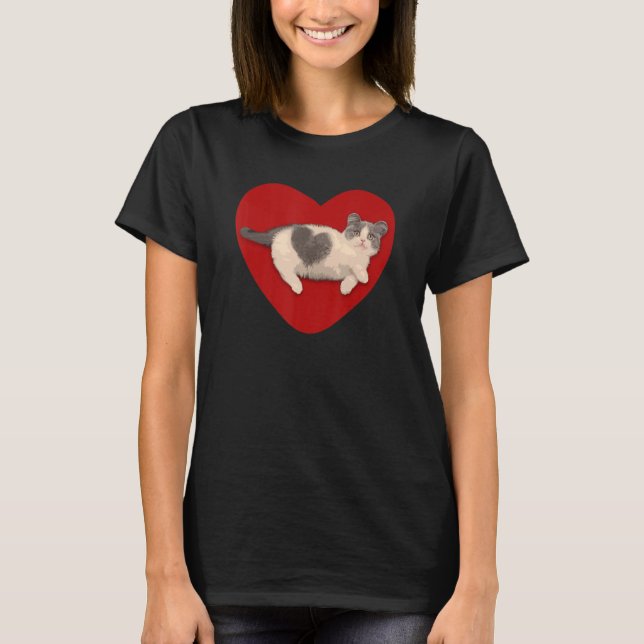 Cute Valentine Kattunge Alla hjärtans dag Cute Cat T Shirt (Framsida)