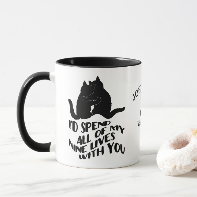 Cute Valentine kittens anpassningsbar Mugg (Med munk)