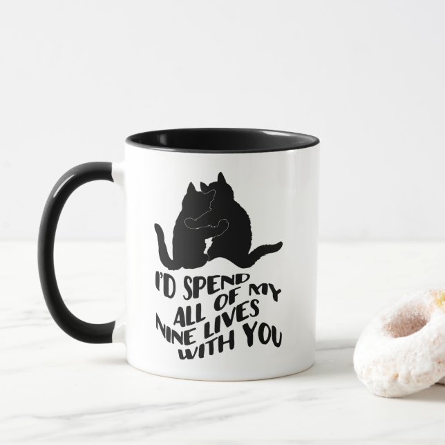 Cute Valentine kittens Mugg (Med munk)
