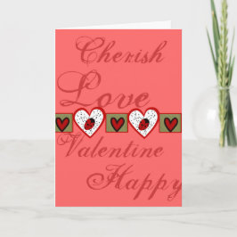Cute Valentine Ladybugs Helgkort