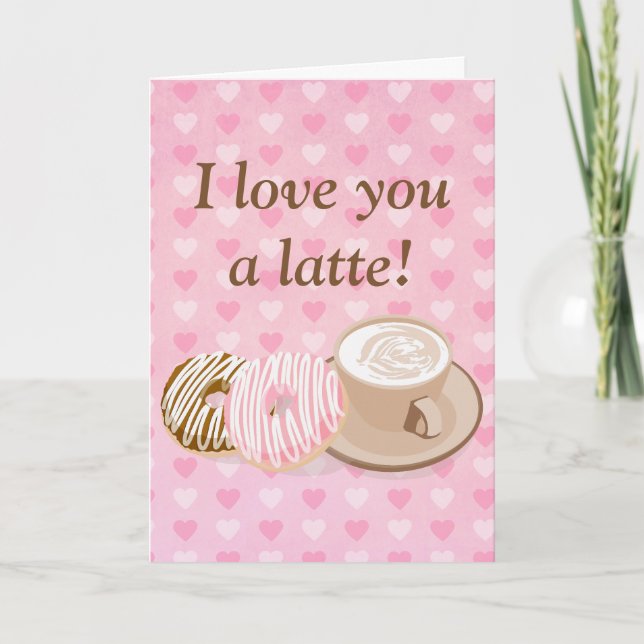 Cute Valentine Latte Helgkort (Framsida)