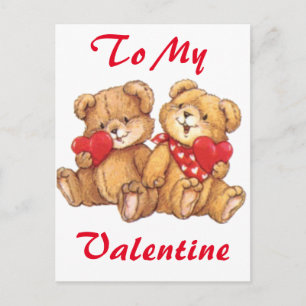 Cute Valentine Nalle par 2 Helg Vykort