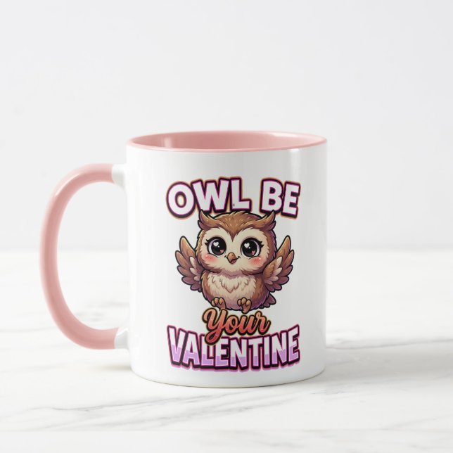 Cute Valentine Owl – Owl Be Your Valentine Mugg (Vänster)
