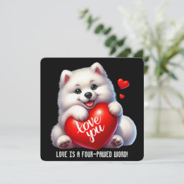 Cute Valentine Puppy - Alla hjärtans dagskort Tack Kort