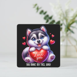 Cute Valentine Puppy - Alla hjärtans dagskort Tack Kort