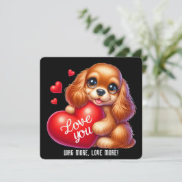 Cute Valentine Puppy - Alla hjärtans dagskort Tack Kort