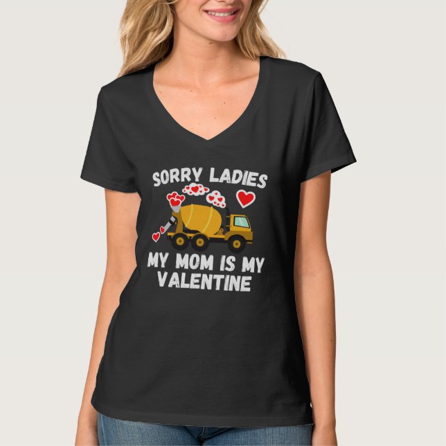Cute Valentine s Day Son  Cement Mixer Kids Boys T Shirt (Framsida)