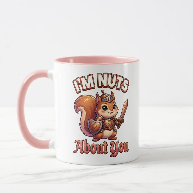 Cute Valentine Squirrel Knight–I’m Nuts About You Mugg (Vänster)