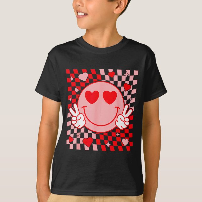 Cute Valentine Vibes Groovy Valentine Day Men Wome T Shirt (Framsida)