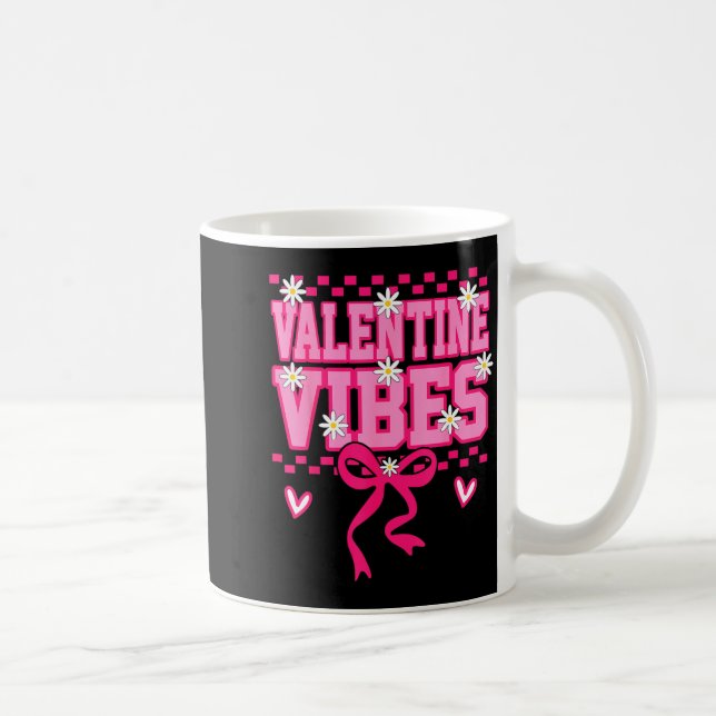 Cute Valentine Vibes Smile Face Valentines Day Gir Kaffemugg (Höger)